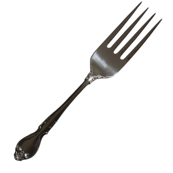 Vintage Lyons Queens Fancy Cold Meat Fork Stainless Steel Satin Black Accents - Picture 3 of 7